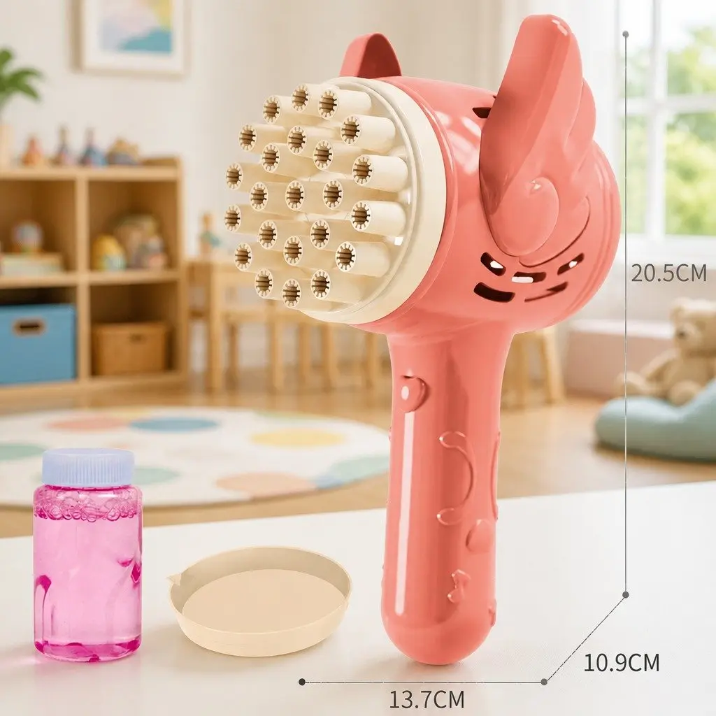 Bubble Machine 23 Hole Electric Toy Gun for Kids Outdoor Play Orange Blue