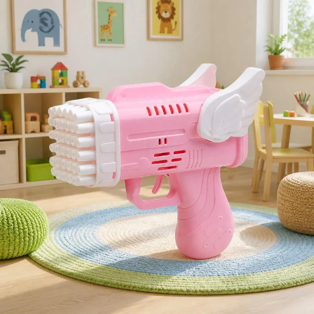 42 Hole Bubble Blowing Gun Toy Automatic Launcher Angel Wing Design