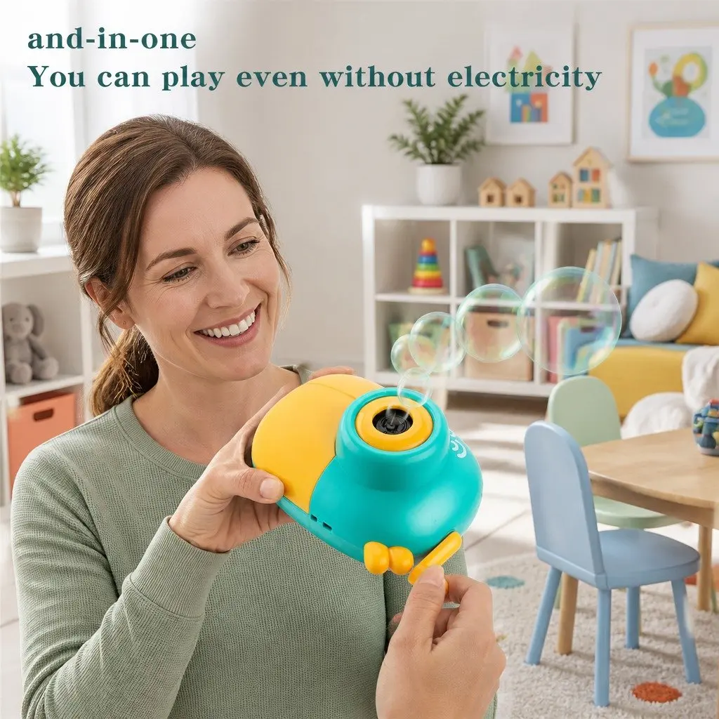 Bubble Machine Handheld Toy Automatic Bubble Blower Lightweight ABS for Kids