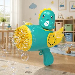 Automatic Bubble Gun Toy 69-Hole Outdoor Soap Cartoon Machine Kids Play